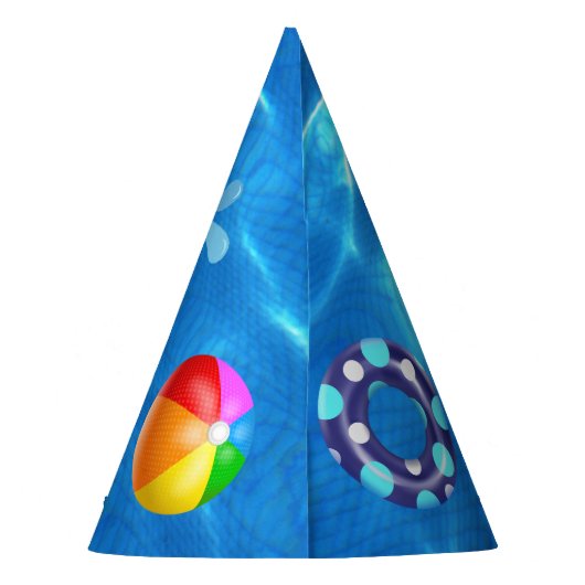 Crystal Clear Happy Birthday Pool Party Hat Partyhütchen (Rückseite)
