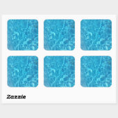 Crystal Clear Sky Blue Pool Water Quadratischer Aufkleber (Blatt)