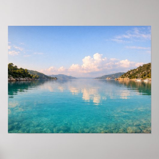 Crystal Clear Turquoise Sea Bay Mediterranean Poster (Vorne)