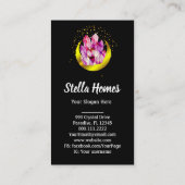 Crystal Cluster Gold Crescent Moon Mystic Visitenkarte (Rückseite)