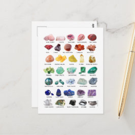 Crystal Collection Postcard Rainbow Rocks Geology Postkarte