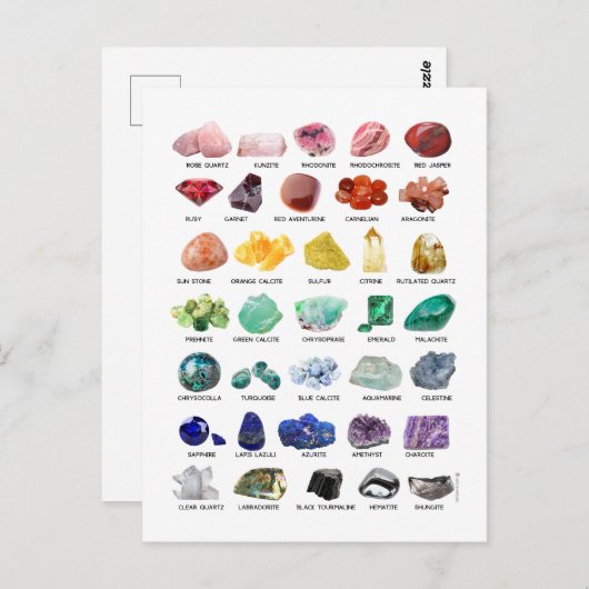 Crystal Collection Postcard Rainbow Rocks Geology Postkarte (Vorne/Hinten)