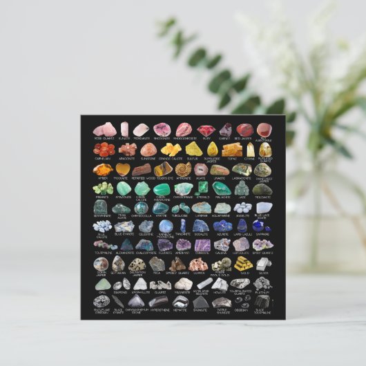 Crystal Collection Rainbow Rocks Square Card (Stehend Vorderseite)