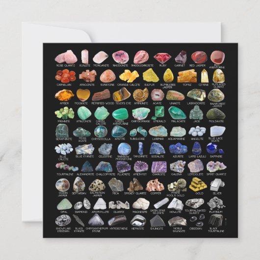 Crystal Collection Rainbow Rocks Square Card (Vorderseite)