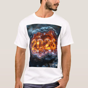Crystal Core 2026 – Feurige Ziffern im Geode-Glanz T-Shirt