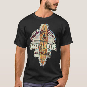 Crystal Cove Surfgestörtes Vintages Retro Surf T-Shirt