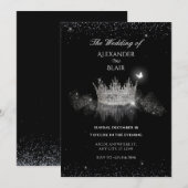Crystal Crown Queen Flat Save The Date Karte (Vorne/Hinten)