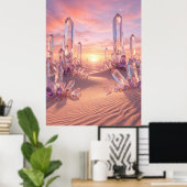 Crystal Desert Sunset Fantasy Art Poster (Heimbüro)