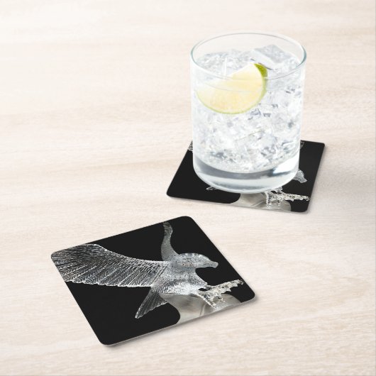 Crystal Eagle Rechteckiger Pappuntersetzer (Vor Ort)