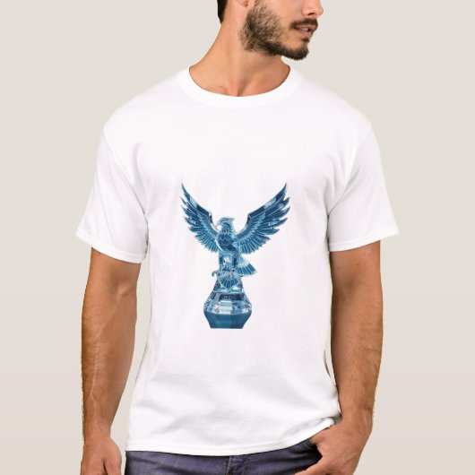 Crystal Eagle Sculpture - 3D Render T-Shirt (Vorderseite)