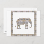 CRYSTAL Elephant DIY Template NVN447 GROSSE Kinder Postkarte (Vorne/Hinten)