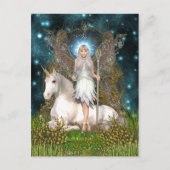 Crystal Fairy and Unicorn Postkarte (Vorderseite)