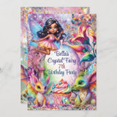 Crystal Fairy Forest Party Einladung (Vorne/Hinten)