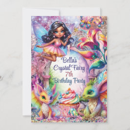 Crystal Fairy Forest Party Einladung