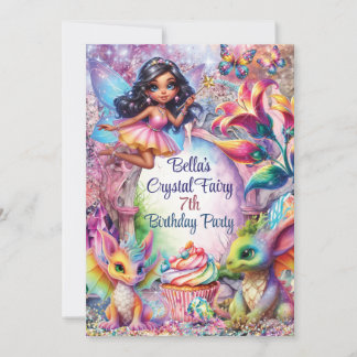 Crystal Fairy Forest Party Einladung