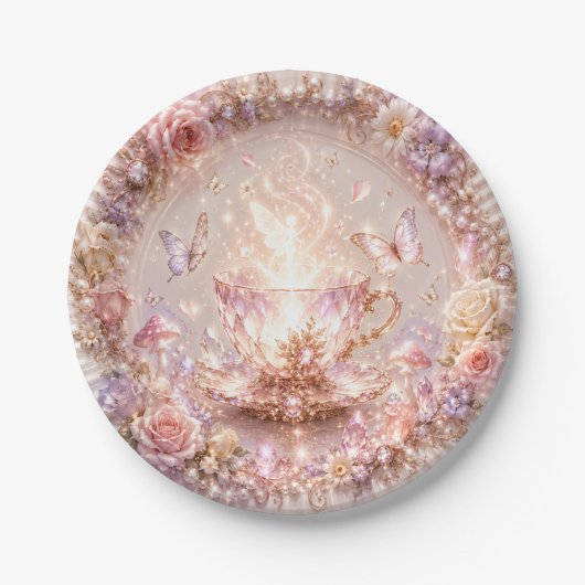 Crystal Fairy Tea Party Pappteller (Vorderseite)
