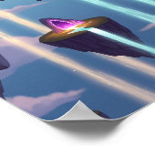 Crystal Falls of Light in Floating Dream Isles Poster (Ecke)
