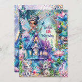 Crystal Forest Fairy Party Einladung (Vorne/Hinten)