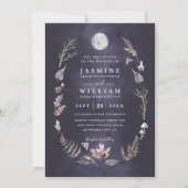Crystal Forest Rustic Moon Night QR-Code Hochzeit Einladung (Vorderseite)