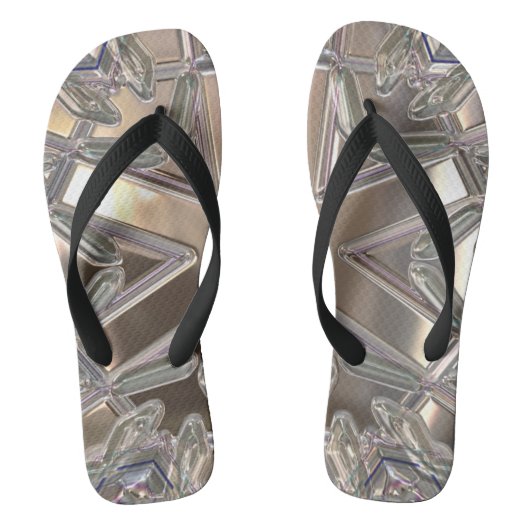 Crystal Fraktal Flip Flops Badesandalen (Fußbett)