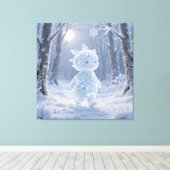 Crystal Frost Man Under the Winter Moon Leinwanddruck (Insitu (Holzboden))