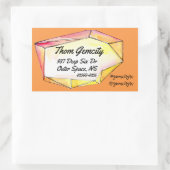 Crystal Gem Frame für Unternehmen Personal Info Sq Rechteckiger Aufkleber (Tasche)