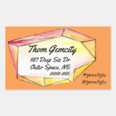 Crystal Gem Frame für Unternehmen Personal Info Sq Rechteckiger Aufkleber (Vorderseite)