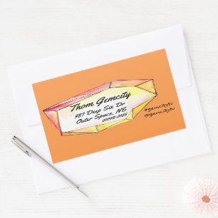 Crystal Gem Frame für Unternehmen Personal Info Sq Rechteckiger Aufkleber