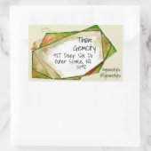 Crystal Gem Frame für Unternehmen Personal Info Sq Rechteckiger Aufkleber (Tasche)