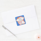 Crystal Gem Frame für Unternehmensinformationen Quadratischer Aufkleber (Umschlag)