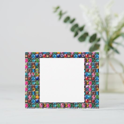 CRYSTAL GEM PEARL FRAME BLANKS : DIY 2014 POSTKARTE (Stehend Vorderseite)