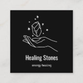 Crystal Gem Stone Energy Healer Quadratische Visitenkarte (Vorderseite)