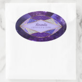 Crystal Gem Stone Star Galaxy Oval Sticker 2 (Tasche)