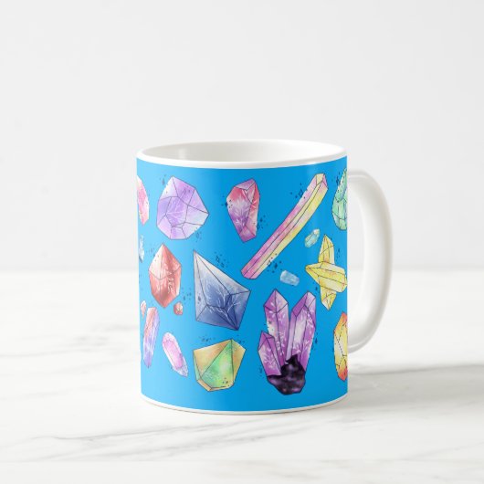 Crystal Gemstone Custom Full Wrap Coffee Tasse (VorderseiteRechts)