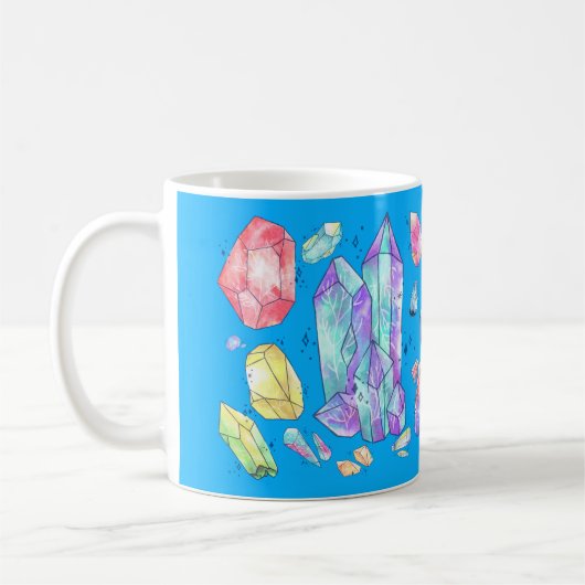 Crystal Gemstone Custom Full Wrap Coffee Tasse (Links)