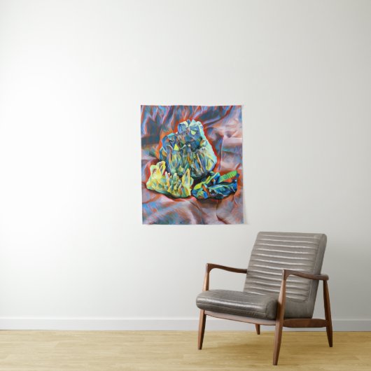 Crystal Gemstone Rocks Abstrakte Kunst Wandteppich (Beispiel)