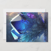 Crystal Gemstone September Virgo Sapphire Geburtst Einladung (Rückseite)