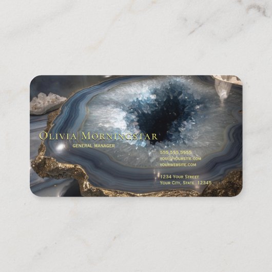 Crystal Geode Metaphysical  Visitenkarte (Rückseite)