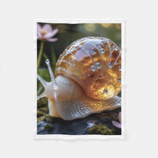 Crystal Glass Snail Glowing Amber Fleece Baby Blan