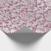 Crystal Glitzer Rosa Rose Silver Damask Lila Lux Geschenkpapier (Ecke)