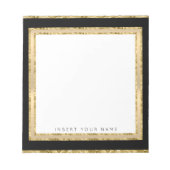 Crystal Gold Black Personalisiert Notepad 5,5" x 6 Notizblock (Vorderseite)