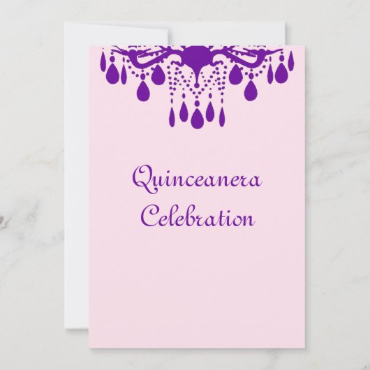 Crystal Grand Ballroom Birthday Einladung lila (Rückseite)