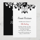 Crystal Grand Ballroom Birthday Invitation (schwar Einladung (Vorne/Hinten)