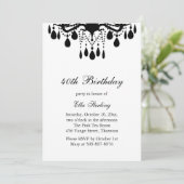 Crystal Grand Ballroom Birthday Invitation (schwar Einladung (Stehend Vorderseite)