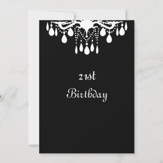 Crystal Grand Ballroom Birthday Invitation (schwar Einladung (Rückseite)