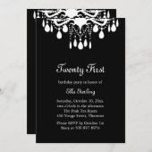 Crystal Grand Ballroom Birthday Invitation (schwar Einladung (Vorne/Hinten)