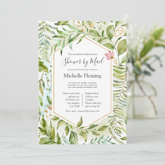 Crystal Greenerity Baby oder Brautparty per Mail Einladung (Stehend Vorderseite)