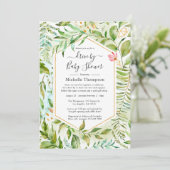 Crystal Greenery Drive by Bridal oder Baby Shower Einladung (Stehend Vorderseite)