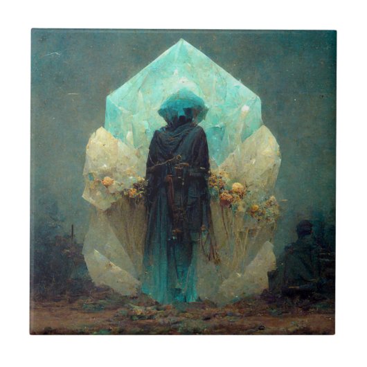 Crystal Guardian Alien SciFi Fantasy Fliese (Vorderseite)