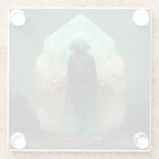 Crystal Guardian Alien SciFi Fantasy Glasuntersetzer (Rückseite)